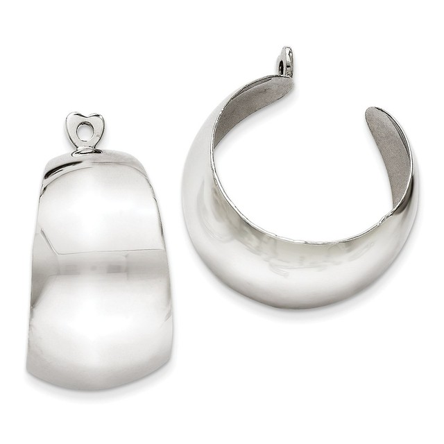 14k White Gold Polished Hoop Earring Jackets Ebay 14k White Gold Polished Hoop Earring Jackets