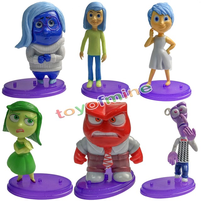 6 Pcs/set Inside out Toys PVC Figure Anger Joy Fear Disgust Sadness ...