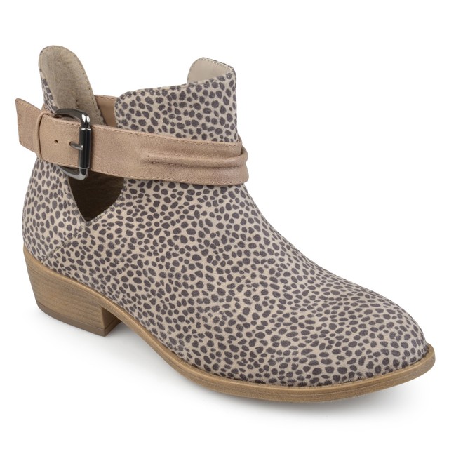Womens Myra Faux Suede Stacked Heel Booties Womens Myra Faux Suede Stacked Heel Booties