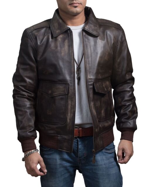 A 2 Er Usaf Air Force Flight Distressed Brown Goatskin Leather A 2 Er Usaf Air Force Flight Distressed Brown Goatskin Leather Jacket