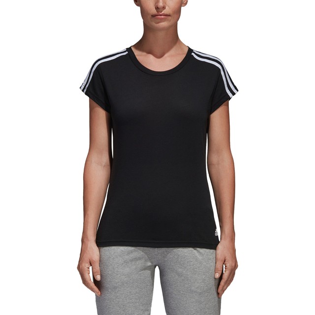 adidas essentials 3 stripe t shirt ladies adidas essentials 3 stripe t shirt ladies