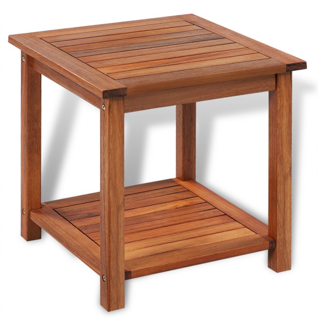Outdoor Acacia Wood End Table Oil Finished Patio Garden Furniture Picture 1 Of