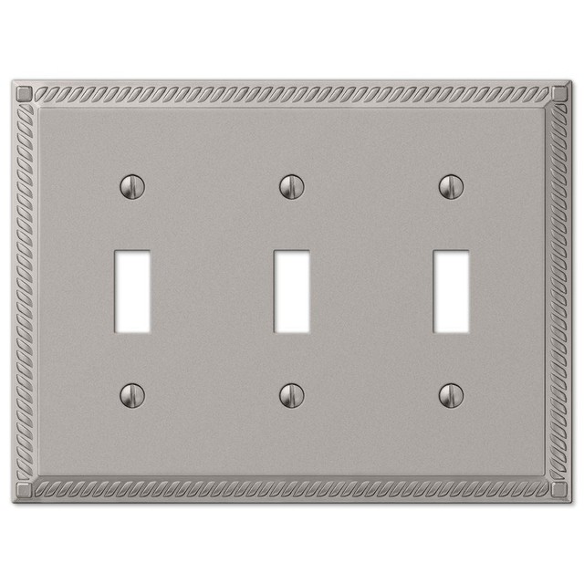Amerelle Georgian 3 Toggle Wall Plate Satin Nickel 54tttn Hampton Bay Georgian 3 Toggle Wall Plate Satin Nickel 54tttn