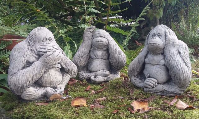 garden ornaments 3 wise monkeys