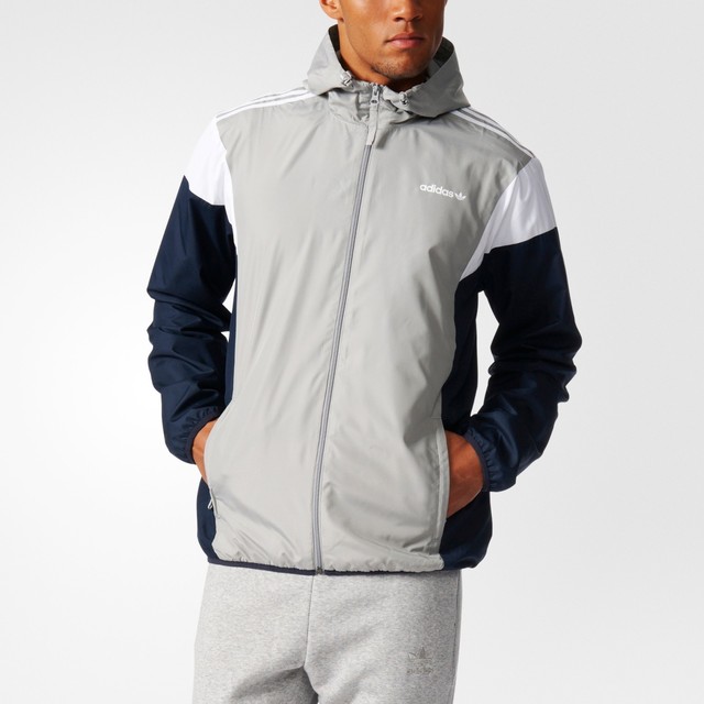 Adidas uomini originali clr84 antivento giacca heather grigio bianco Adidas uomini originali clr84 antivento giacca heather grigio bianco