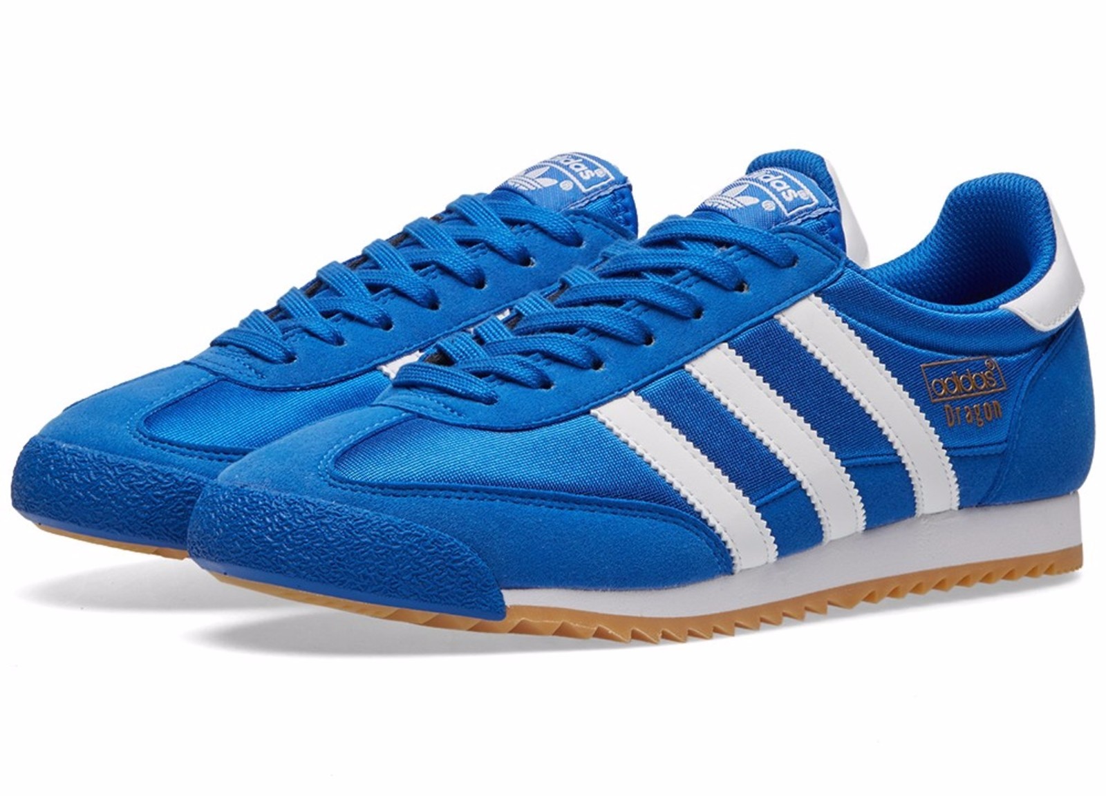 Mens adidas Originals Dragon OG Blue Gold Suede Retro Athletic Shoes ... Picture 1 of 10 ...