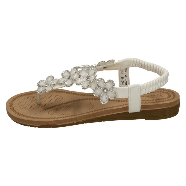 Donna Savannah CINTURINO SANDALI INFRADITO floreale con strass estate f0r0102 Donna Savannah CINTURINO SANDALI INFRADITO floreale con strass estate f0r0102
