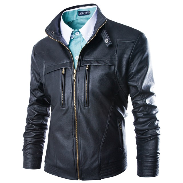 Men S Leather Jackets Black Brown Fit Biker Motorcycle Jacket Large Picture 7 Of