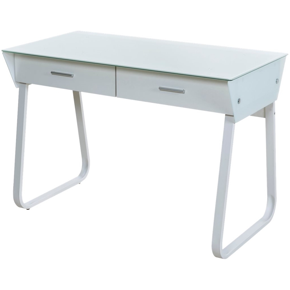 Onespace 50 Jn1301 Ultramodern Glass Computer Desk With Drawers Picture 1 Of