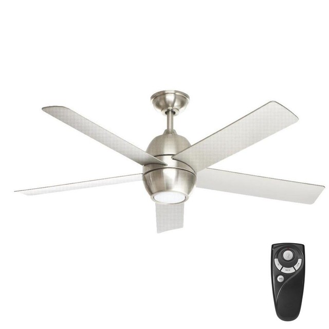 Home Decorators Collections Greco Iii 52 In Brushed Nickel Led Led Indoor Brushed Nickel Ceiling Fan Yg354 Bn