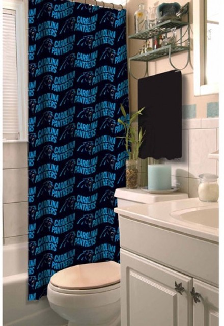 Carolina Panthers Shower Curtain Nfl Decorative Bath Fabric Bathroom Carolina Panthers Shower Curtain Nfl Decorative Bath Fabric Bathroom Decor Black