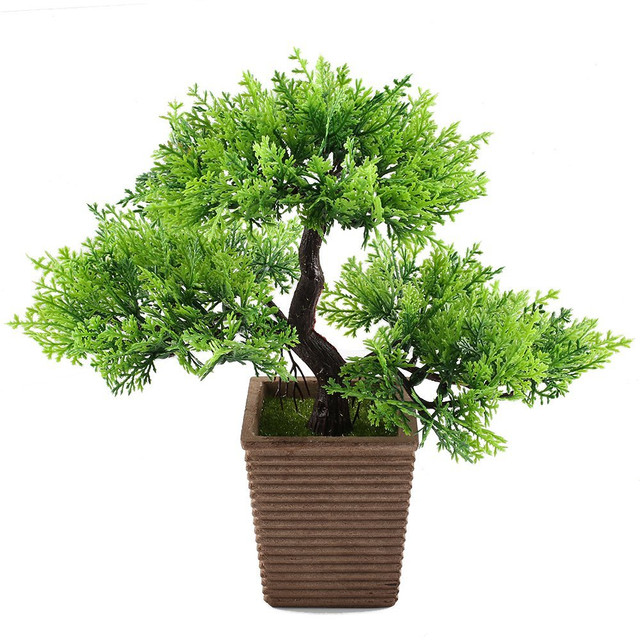 Gtidea 10 6 Inch Artificial Cedar Bonsai Trees Fake Potted Plants Gtidea 10 6 Inch Artificial Cedar Bonsai Trees Fake Potted Plants Indoor Evergre