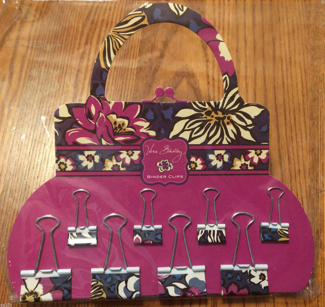 Vera Bradley Binder Clips African Violet School Office Supply Desk Picture 1 Of 2
