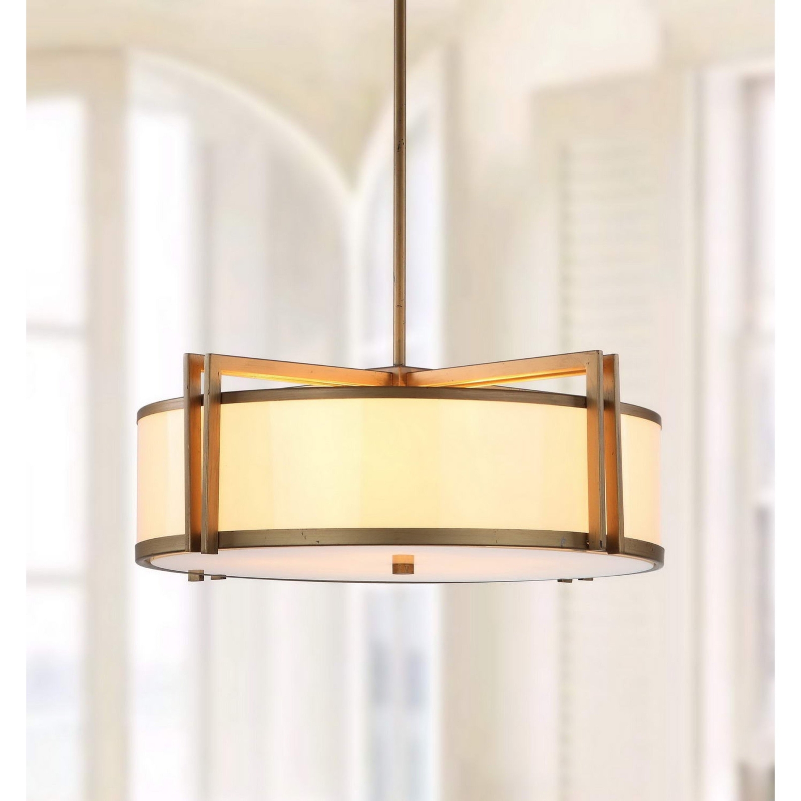 Safavieh Orb Drum Pendant Light Antique Gold Brand New T