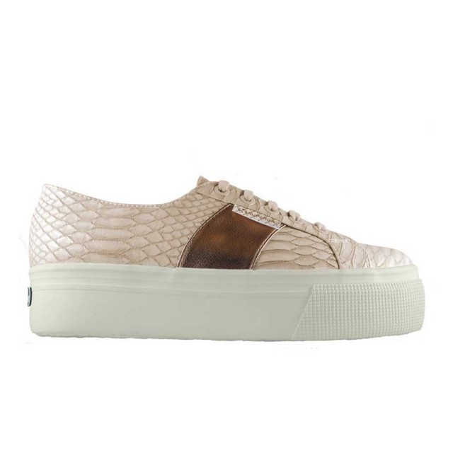 SUPERGA 2790 Scarpe DONNA serpente eff.metallizzato zeppa 4cm nude New Moda N17r SUPERGA 2790 Scarpe DONNA serpente eff.metallizzato zeppa 4cm nude New Moda N17r