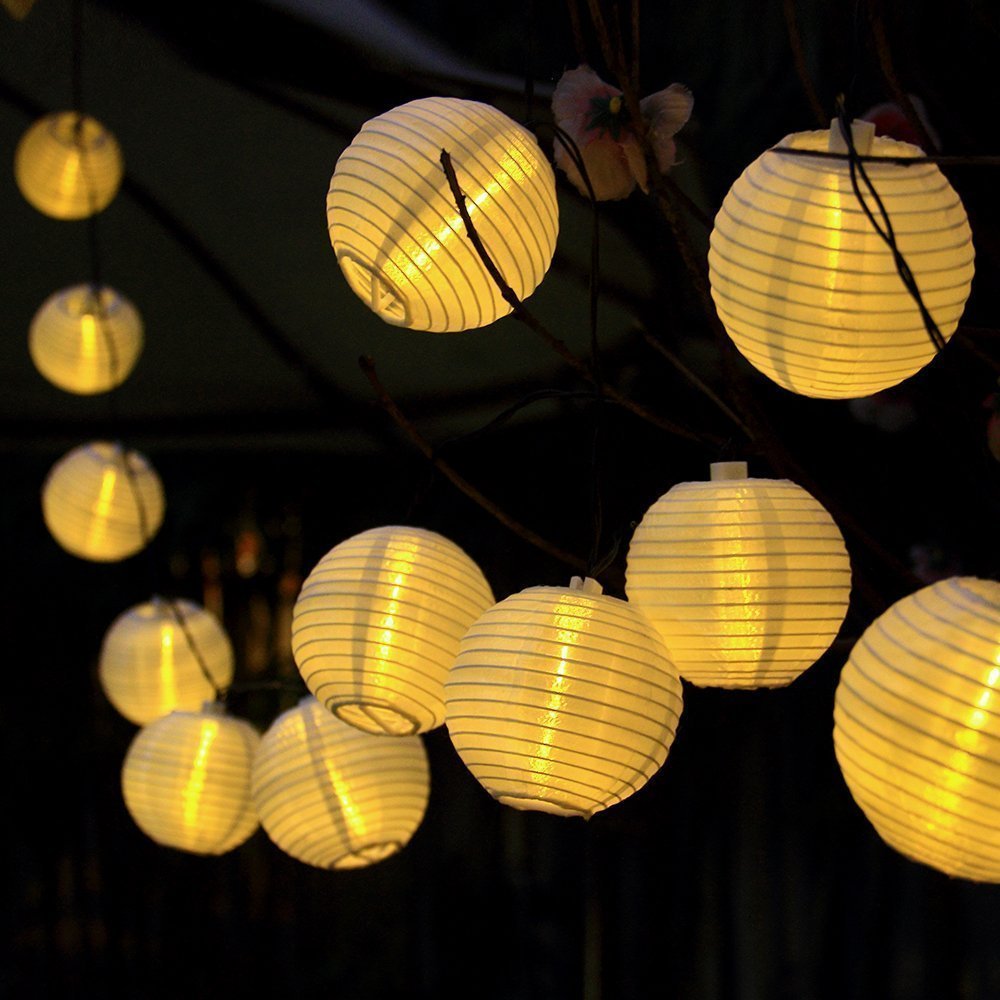 16ft 20 Oriental Led Solar String Chinese Lantern Lights For Indoor Picture 1 Of 6