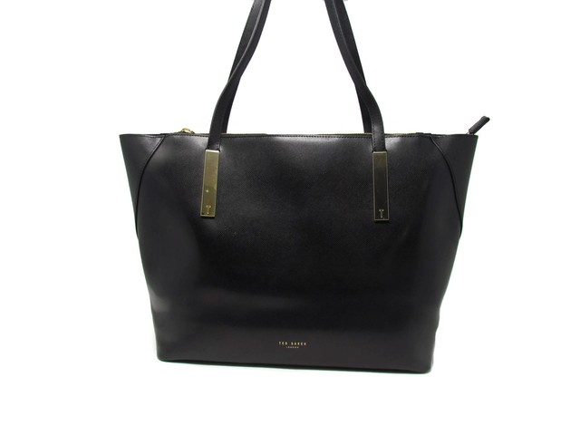 Ted Baker Womens Julie Color Block Large Leather Tote Black Tan Rose Ted Baker London Julie Women S Large 100 Bovine Leather Tote Bag Black