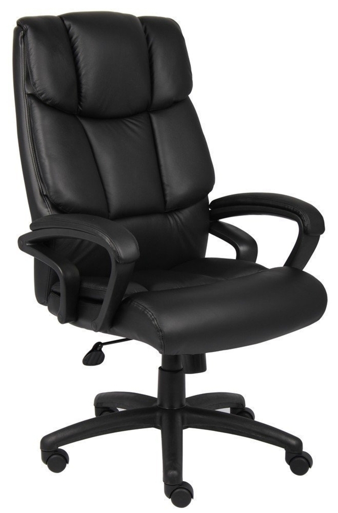 Boss B8702 Overstuffed Executive Leather Chair With Lumbar Support Picture 1 Of