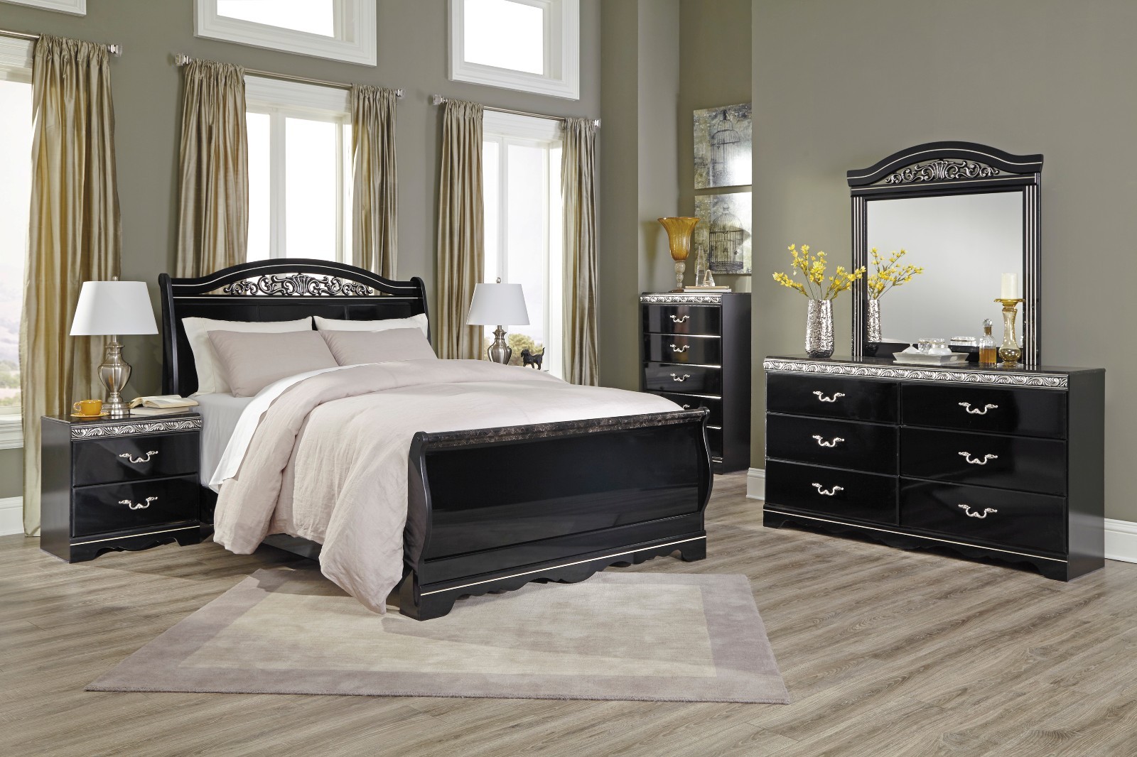Ashley Furniture Constellations Queen 6 Piece Sleigh Bed Set B104 Picture 1 Of 5