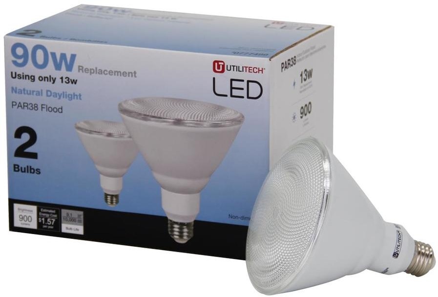 Utilitech 2 Pack 90 W Equivalent Daylight Par38 Led Light Fixture 1