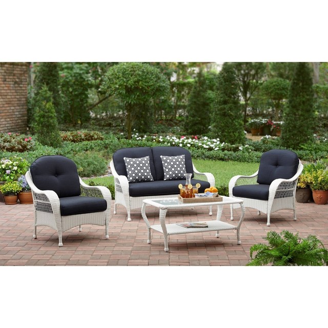 Better Homes And Gardens Azalea Ridge 4 Piece Patio Conversation Set Better Homes And Gardens Azalea Ridge 4 Piece Patio Conversation Set White Se