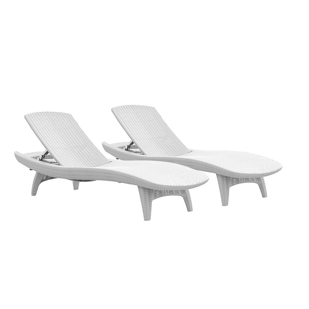 Keter Pacific 2 Pack All Weather Adjule Outdoor Patio Chaise Picture 1 Of 5