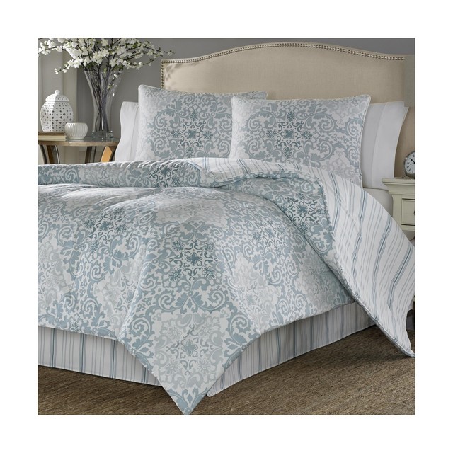 Stone Cottage Valencia Cotton Sateen Duvet Cover Set Full Queen Blue Stone Cottage Valencia Cotton Sateen Duvet Cover Set Full Queen Blue