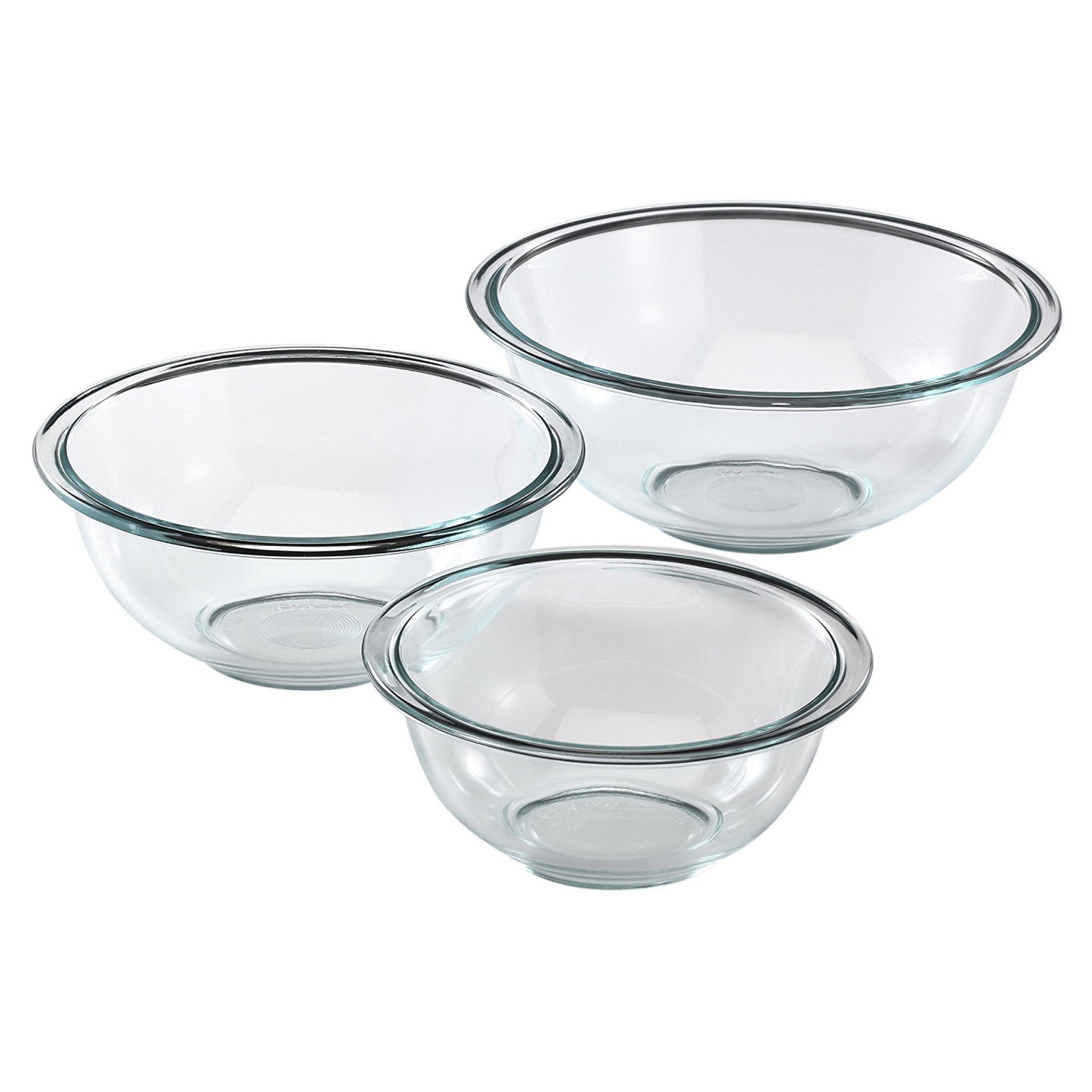Pyrex Glware Mixing Bowl Set Microwavable Baking Kitchen 3 Piece Picture 1 Of 3