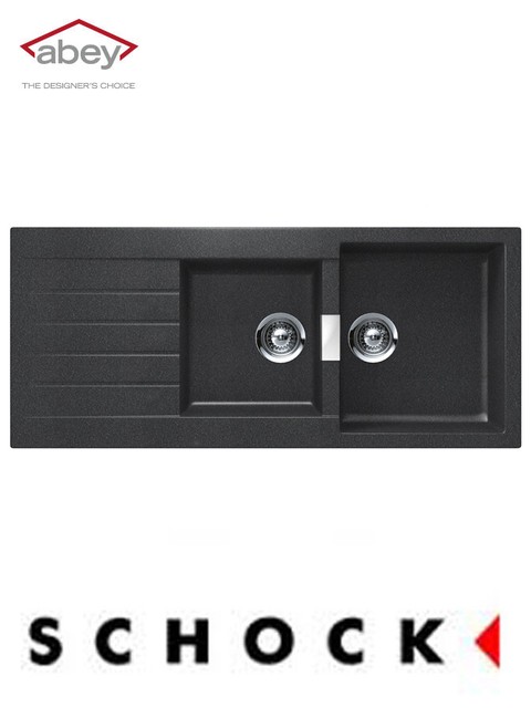 Abey Kitchen Sink Schock Series D200b Black German Engineered Abey Schock Metallic D200b 1160mm 1¾ Reversebowl Flushmount Sink Rrp 1 451
