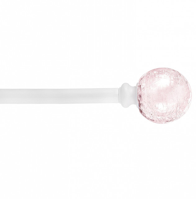 Pink Le Glass In White 84 To 120 Inch Curtain Rod By Sheffield Sheffield Home Pink Le Glass In White 84 To 120 Inch Curtain Rod By