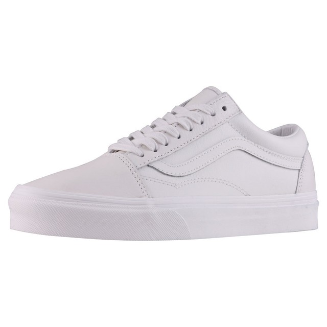 Vans Old Skool Unisex Off White Pelle Scarpe da Ginnastica 7.5 UK Vans Old Skool Unisex Off White Pelle Scarpe da Ginnastica 7.5 UK