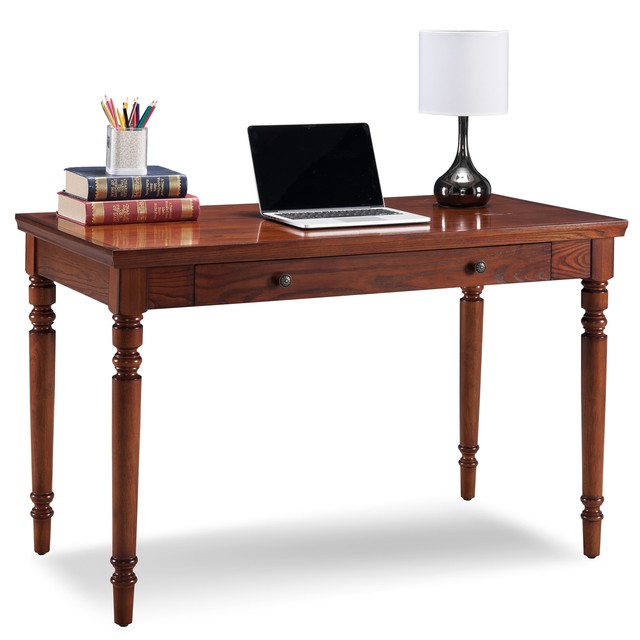 Laptop Desk With Centre Drawer In Mission Oak Finish Id 3611559