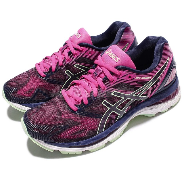 Asics Gel Nimbus 19 Pink Navy Women Running Shoes Sneakers Trainer T750N 4987 Asics Gel Nimbus 19 Pink Navy Women Running Shoes Sneakers Trainer T750N 4987