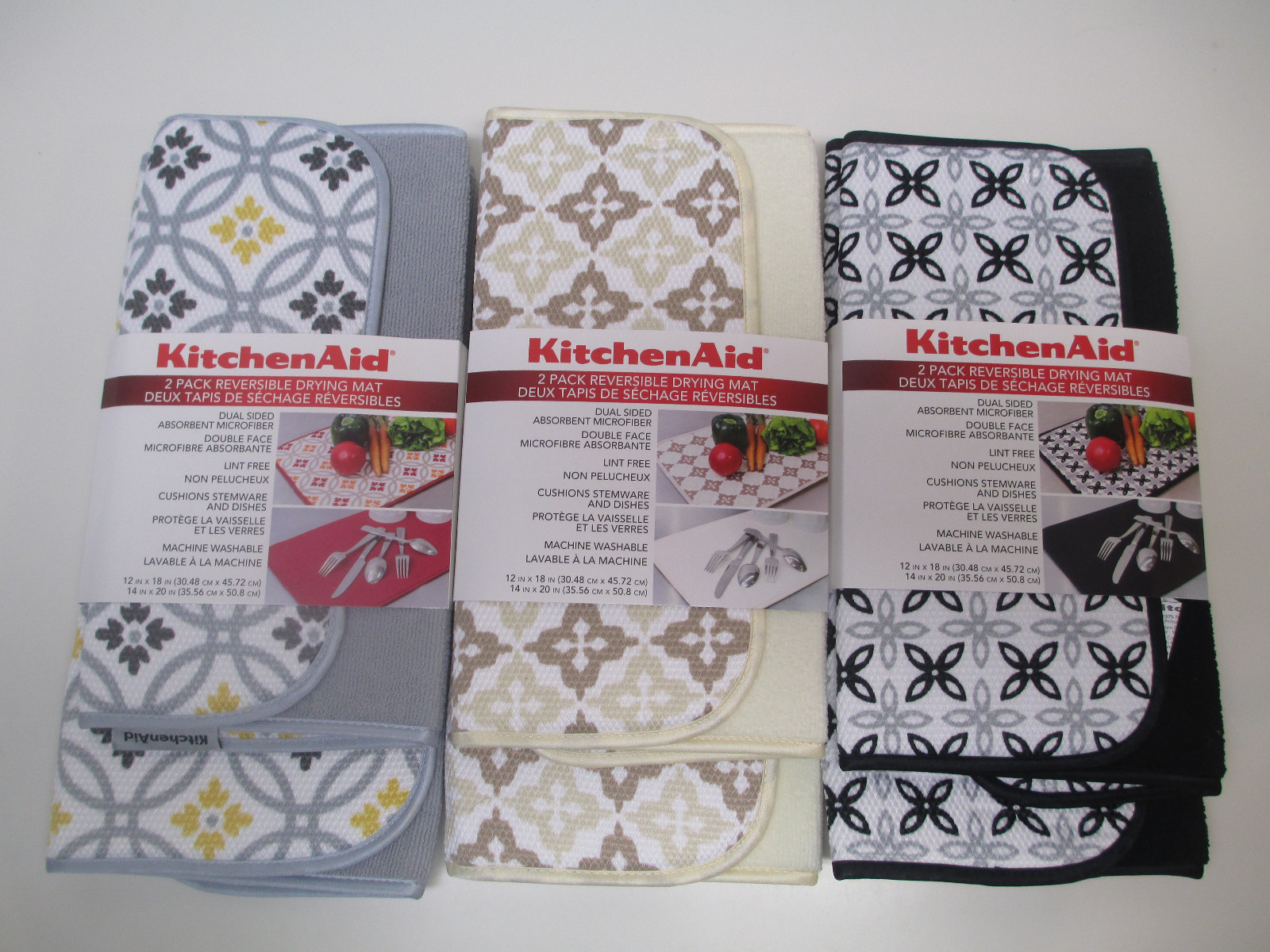 Kitchenaid 2 Pack Reversible Drying Mats 12x18 And 14x20 Choice Of Kitchenaid 2 Pack Reversible Drying Mats 12x18 And 14x20 Choice Of Color Cream