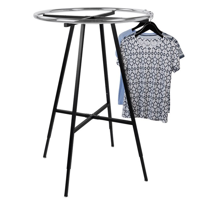 Black Chrome 36 Round Clothing Rack Height 48