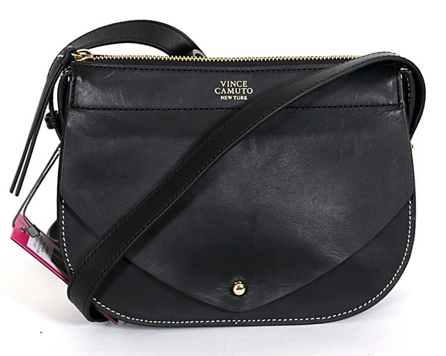 Vince Camuto Black Auden Topsched Small Saddle Crossbody Handbag Vince Camuto Black Auden Topsched Small Saddle Crossbody Handbag New