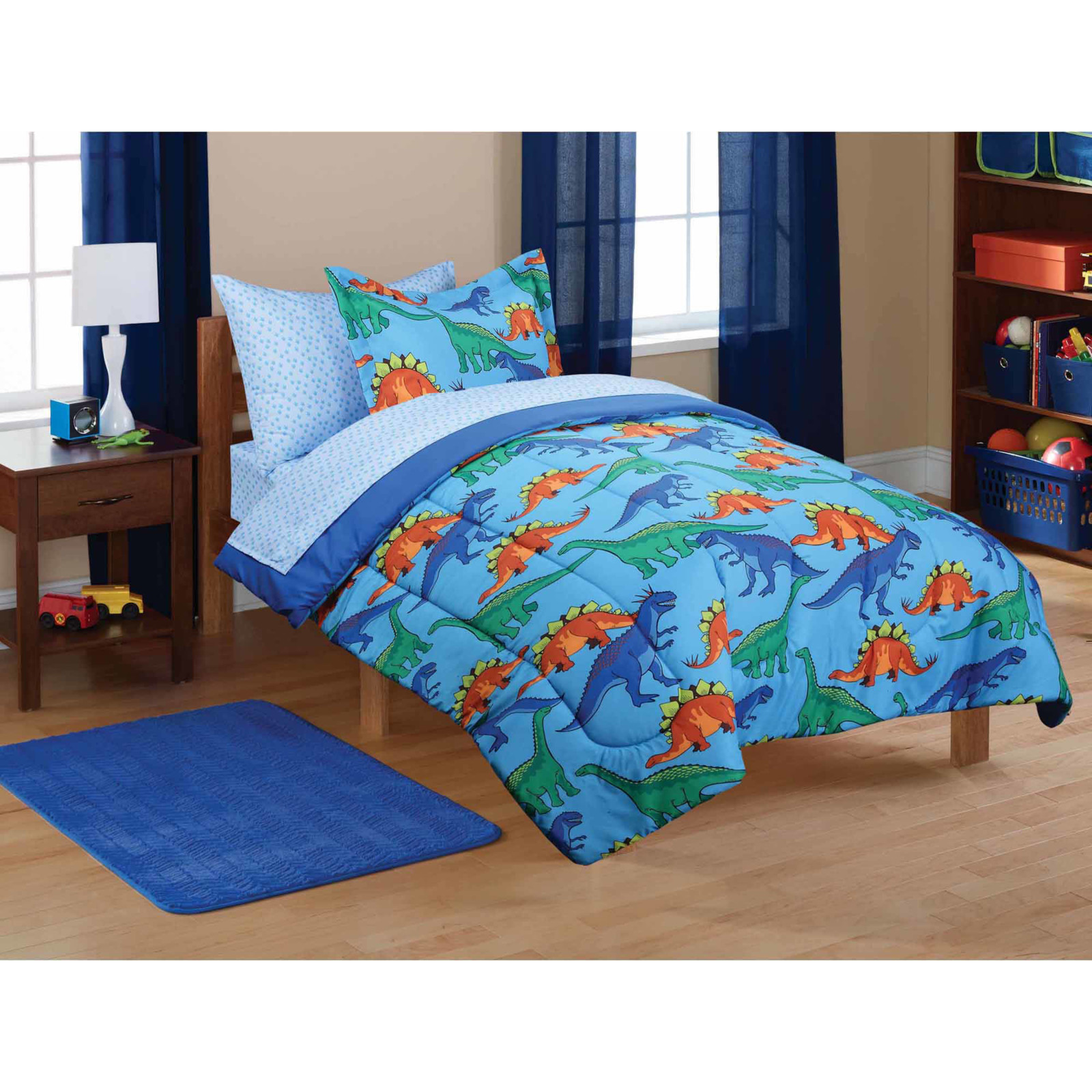 Boys Dinosaurs Bedding Set Twin Size Comforter Sheets Shams Kids Bed Picture 1 Of 3