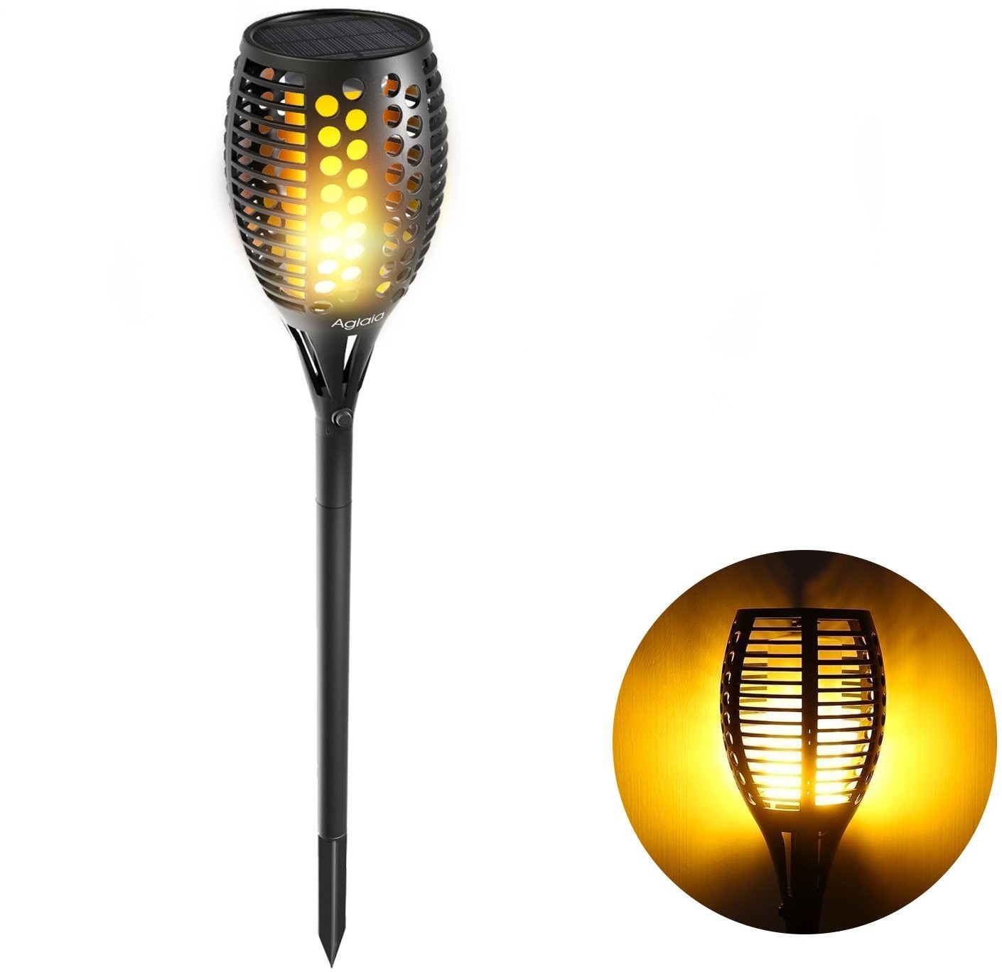Solar Garden Torch Lights 96 Led Waterproof Dancing Flames Light Picture 1 Of 8