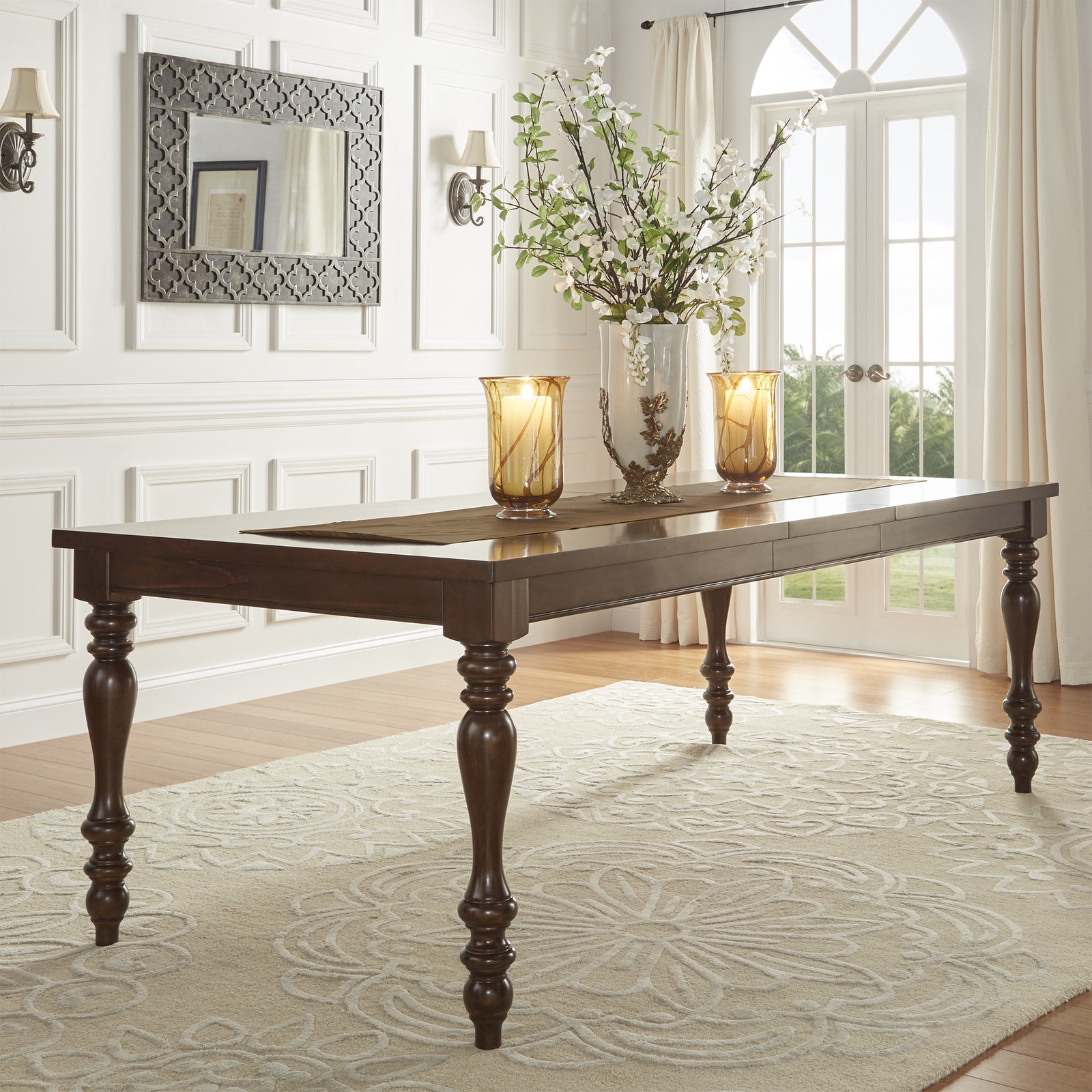 Tribecca Home Parisian Rectangular Extending Dining Table Picture 1 Of 5