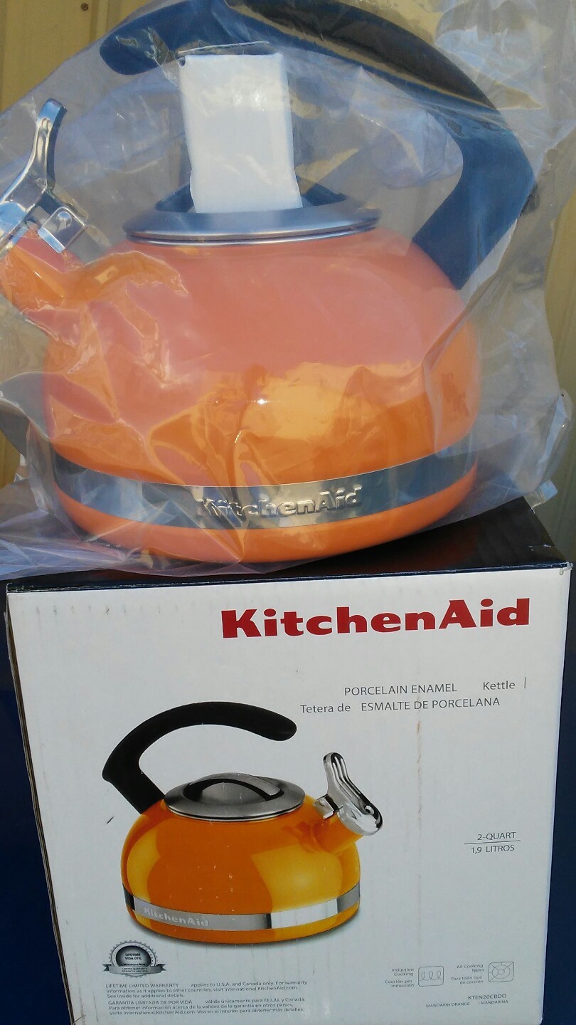 Kitchenaid Kettle Blue Sky Water Tea 2 Quart Handle Porcelain Hot Picture 1 Of