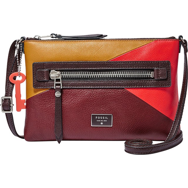 Fossil Dawson Crossbody Handbag Red Multi Leather Zb6654995 Ebay Fossil Dawson Crossbody In Red Multi 148