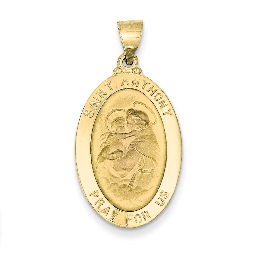 14k Polished And Satin St Anthony Medal Pendant Xr1291 Picture 1 Of 4