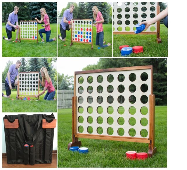 Jumbo Giant Connect Four 4 in a Row Wooden Play Yard Home Game Kids ...