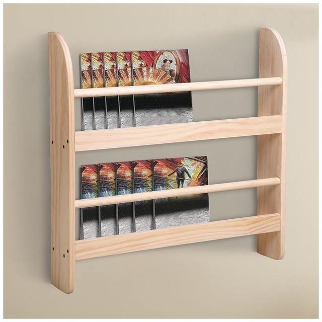 Yescom 2 Tier Wood Wall Mounted Bookshelf Floating Shelf Book Rack Yescom 2 Tier Wood Wall Mounted Bookshelf Floating Shelf Book Rack Storage D