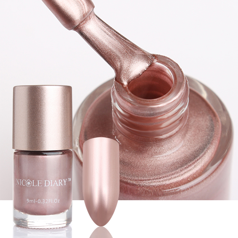 Rose Gold Nail Polish Ebay 9ml Nicole Diary Rose Gold Metallic Nail Polish Mirror Effect Varnish Manicure