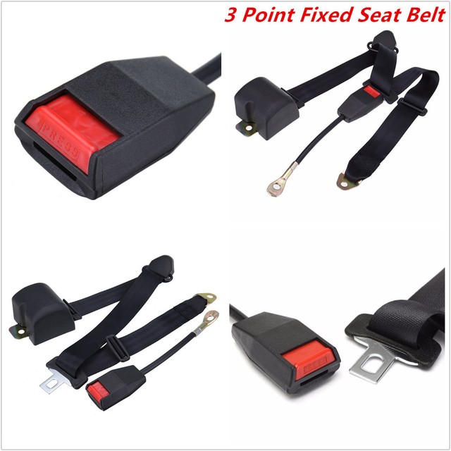 Car 3 Point Fixed Auto Car Safety Seat Belt Kit Black Retractable ... Car 3 Point Fixed Auto Car Safety Seat Belt Kit Black Retractable ...