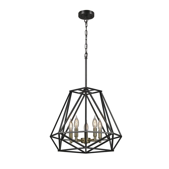 Globe Electric Sansa 5 Light Dark Bronze Chandelier Adjule Globe Electric Sansa 5 Light Chandelier Dark Bronze Finish Antique Brass Accen