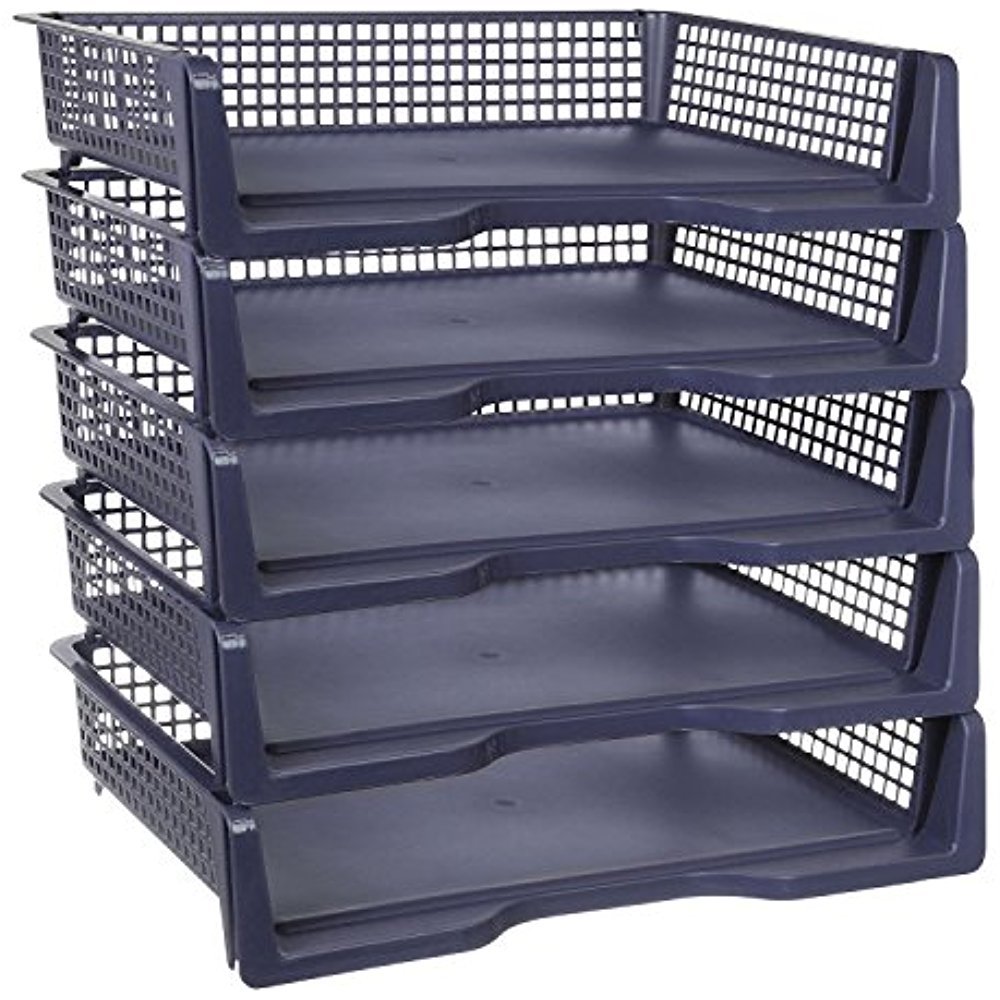Desk Letter Organizer Tray5 Tier Plastic Stackable Desktop Doent Picture 1 Of 2