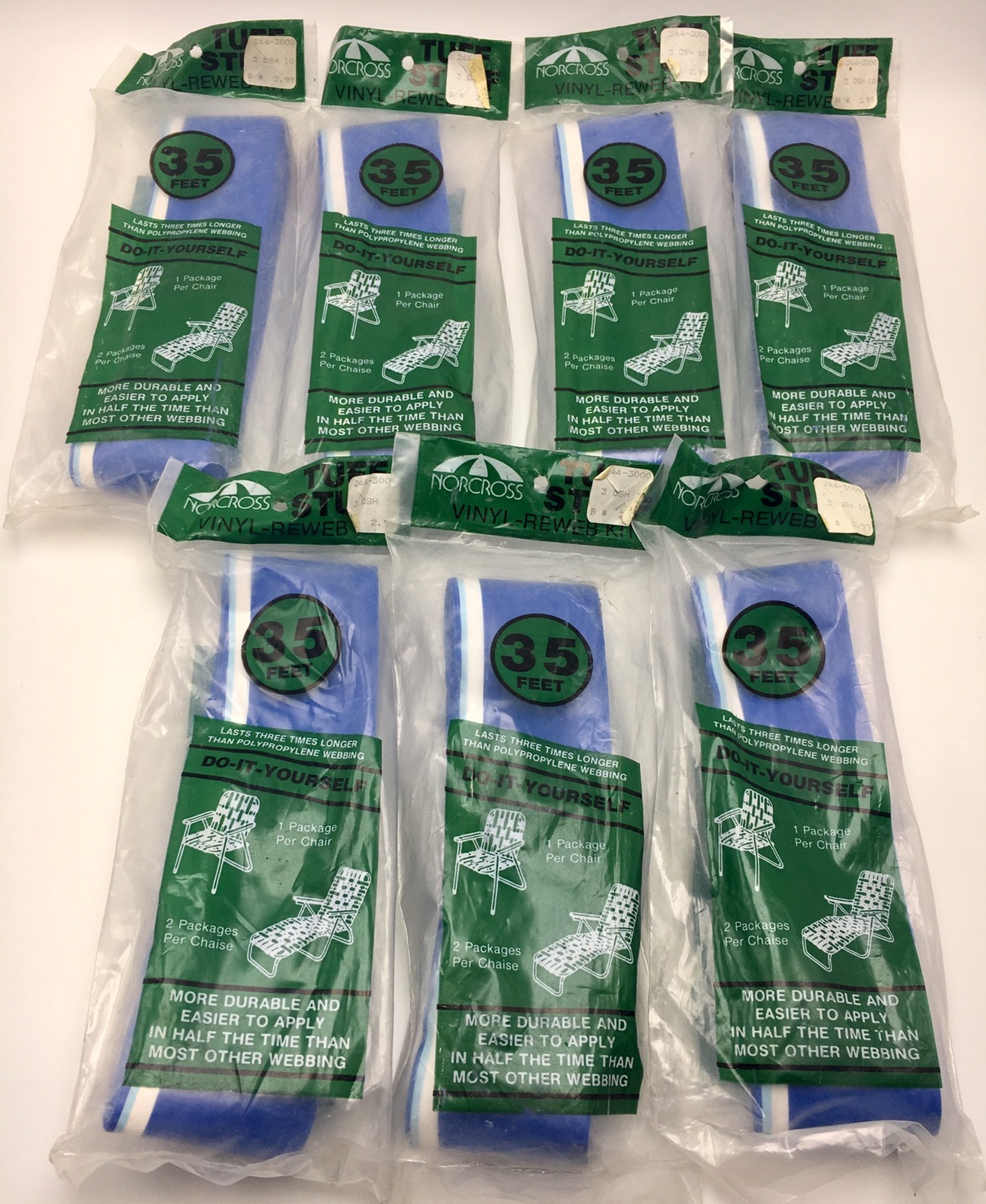 Norcross Vinyl Reweb Webbing Outdoor Furniture Strap Repair Kit Blue Picture 1 Of 7