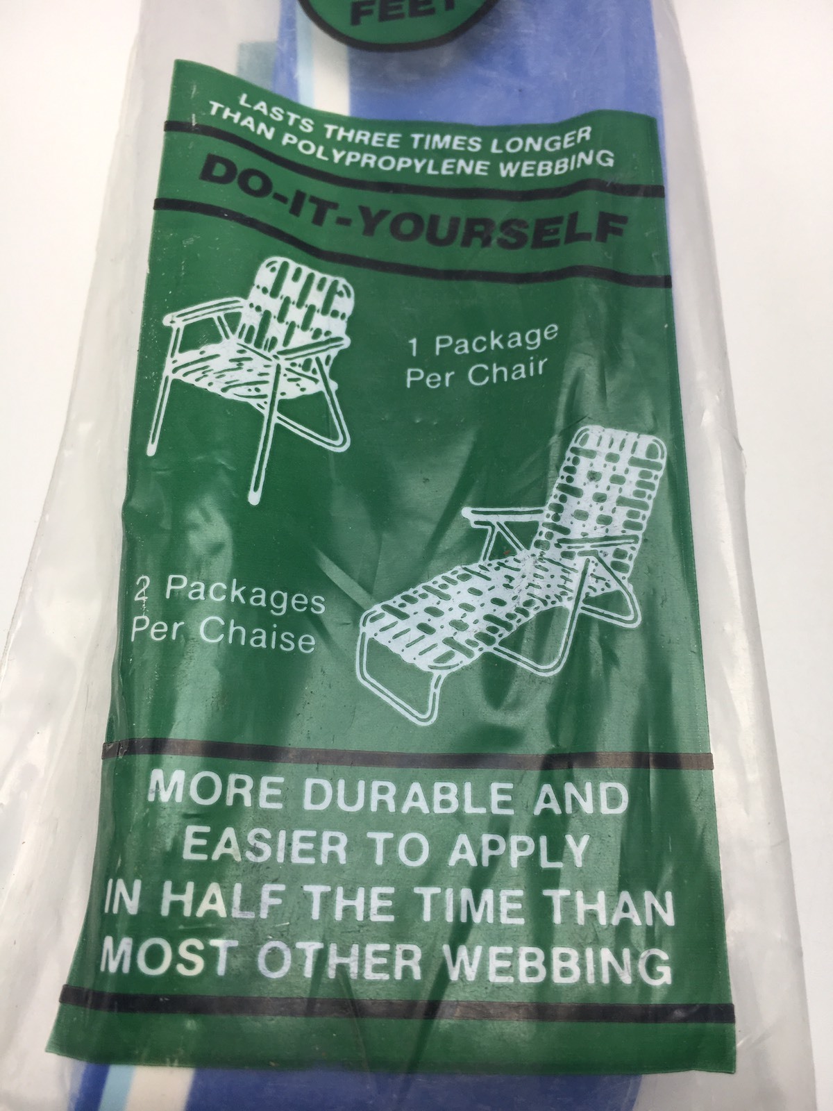 Norcross Vinyl Reweb Webbing Outdoor Furniture Strap Repair Kit Blue 3